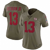 Women Nike New York Giants #13 Odell Beckham Jr. Olive Salute To Service Limited Jersey,baseball caps,new era cap wholesale,wholesale hats