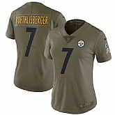 Women Nike Pittsburgh Steelers #7 Ben Roethlisberger Olive Salute To Service Limited Jersey,baseball caps,new era cap wholesale,wholesale hats