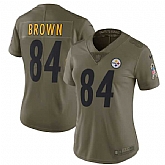 Women Nike Pittsburgh Steelers #84 Antonio Brown Olive Salute To Service Limited Jersey,baseball caps,new era cap wholesale,wholesale hats