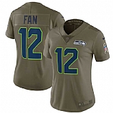 Women Nike Seattle Seahawks #12 Fan Olive Salute To Service Limited Jersey,baseball caps,new era cap wholesale,wholesale hats