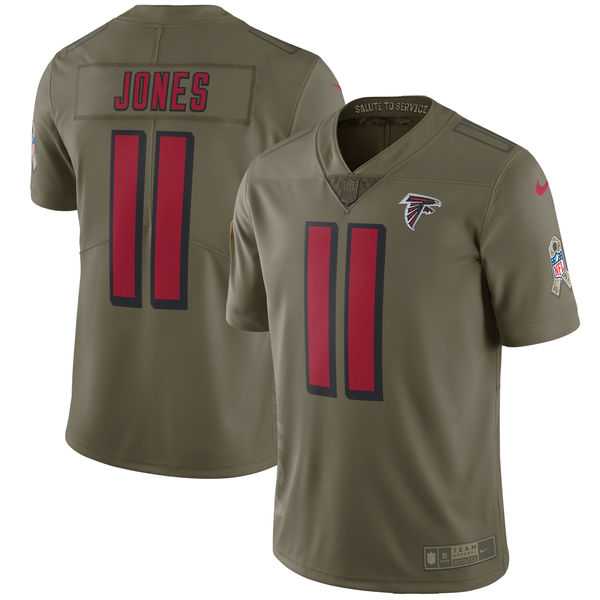Youth Nike Atlanta Falcons #11 Julio Jones Olive Salute To Service Limited Jersey