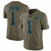 Youth Nike Carolina Panthers #1 Cam Newton Olive Salute To Service Limited Jersey,baseball caps,new era cap wholesale,wholesale hats