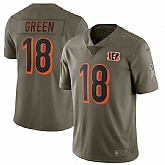 Youth Nike Cincinnati Bengals #18 A.J. Green Olive Salute To Service Limited Jersey,baseball caps,new era cap wholesale,wholesale hats
