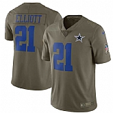 Youth Nike Dallas Cowboys #21 Ezekiel Elliott Olive Salute To Service Limited Jersey,baseball caps,new era cap wholesale,wholesale hats
