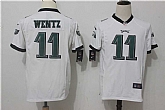 Youth Nike Philadelphia Eagles #11 Carson Wentz White Team Color Game Stitched Jerseys