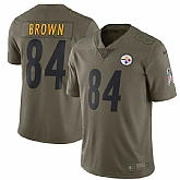 Youth Nike Pittsburgh Steelers #84 Antonio Brown Olive Salute To Service Limited Jersey,baseball caps,new era cap wholesale,wholesale hats