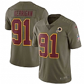 Youth Nike Washington Redskins #91 Ryan Kerrigan Olive Salute To Service Limited Jersey