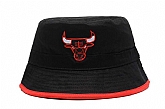 Bulls Team Logo Black Wide Brim Hat LXMY,baseball caps,new era cap wholesale,wholesale hats