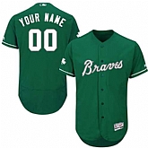 Customized Men's Atlanta Braves Green Celtic Flexbase Jersey,baseball caps,new era cap wholesale,wholesale hats