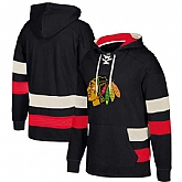Customized Men's Chicago Blackhawks Black All Stitched Hooded Sweatshirt,baseball caps,new era cap wholesale,wholesale hats