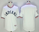 Customized Men's Cleveland Indians White Throwback Jersey,baseball caps,new era cap wholesale,wholesale hats