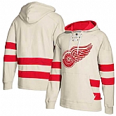 Customized Men's Detroit Red Wings Cream All Stitched Hooded Sweatshirt,baseball caps,new era cap wholesale,wholesale hats