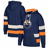 Customized Men's Edmonton Oilers Navy All Stitched Hooded Sweatshirt,baseball caps,new era cap wholesale,wholesale hats