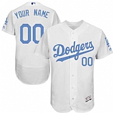 Customized Men's Los Angeles Dodgers White Father's Day Flexbase Jersey,baseball caps,new era cap wholesale,wholesale hats