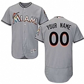 Customized Men's Miami Marlins Gray Flexbase Jersey,baseball caps,new era cap wholesale,wholesale hats