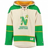 Customized Men's Minnesota North Stars Cream Hooded Sweatshirt,baseball caps,new era cap wholesale,wholesale hats