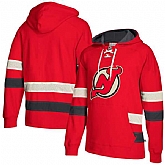 Customized Men's New Jersey Devils Red All Stitched Hooded Sweatshirt,baseball caps,new era cap wholesale,wholesale hats