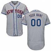 Customized Men's New York Mets Gray Flexbase Jersey,baseball caps,new era cap wholesale,wholesale hats