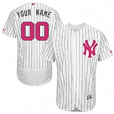 Customized Men's New York Yankees White Mother's Day Flexbase Jersey,baseball caps,new era cap wholesale,wholesale hats