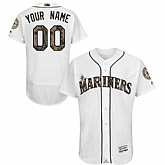 Customized Men's Seattle Mariners White Memorial Day Flexbase Jersey,baseball caps,new era cap wholesale,wholesale hats