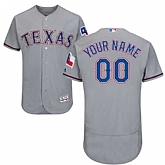 Customized Men's Texas Rangers Gray Flexbase Jersey,baseball caps,new era cap wholesale,wholesale hats