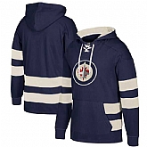 Customized Men's Winnipeg Jets Navy All Stitched Hooded Sweatshirt,baseball caps,new era cap wholesale,wholesale hats