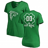 Customized Women's Atlanta Falcons NFL Pro Line by Fanatics Branded Kelly Green St. Patrick's Day Personalized Name & Number Slim Fit V Neck T-Shirt,baseball caps,new era cap wholesale,wholesale hats