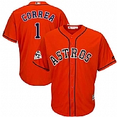 Houston Astros #1 Carlos Correa Orange 2017 World Series Bound Cool Base Player Jersey,baseball caps,new era cap wholesale,wholesale hats