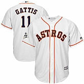 Houston Astros #11 Evan Gattis White 2017 World Series Bound Cool Base Player Jersey,baseball caps,new era cap wholesale,wholesale hats