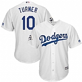 Los Angeles Dodgers #10 Justin Turner White 2017 World Series Bound Cool Base Player Jersey,baseball caps,new era cap wholesale,wholesale hats