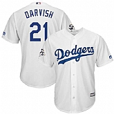 Los Angeles Dodgers #21 Yu Darvish White 2017 World Series Bound Cool Base Player Jersey,baseball caps,new era cap wholesale,wholesale hats