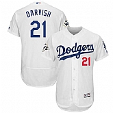 Los Angeles Dodgers #21 Yu Darvish White 2017 World Series Bound Flexbase Player Jersey,baseball caps,new era cap wholesale,wholesale hats