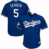 Los Angeles Dodgers #5 Corey Seager Royal 2017 World Series Bound Cool Base Player Jersey,baseball caps,new era cap wholesale,wholesale hats