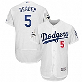 Los Angeles Dodgers #5 Corey Seager White 2017 World Series Bound Flexbase Player Jersey,baseball caps,new era cap wholesale,wholesale hats