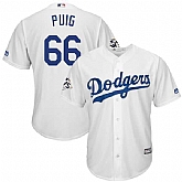 Los Angeles Dodgers #66 Yasiel Puig White 2017 World Series Bound Cool Base Player Jersey,baseball caps,new era cap wholesale,wholesale hats