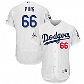 Los Angeles Dodgers #66 Yasiel Puig White 2017 World Series Bound Flexbase Player Jersey,baseball caps,new era cap wholesale,wholesale hats