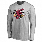 Men's Arizona Cardinals NFL Pro Line Ash True Colors Long Sleeve T-Shirt 90Hou,baseball caps,new era cap wholesale,wholesale hats
