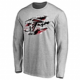 Men's Atlanta Falcons Pro Line Ash True Colors Long Sleeve T-Shirt 90Hou,baseball caps,new era cap wholesale,wholesale hats