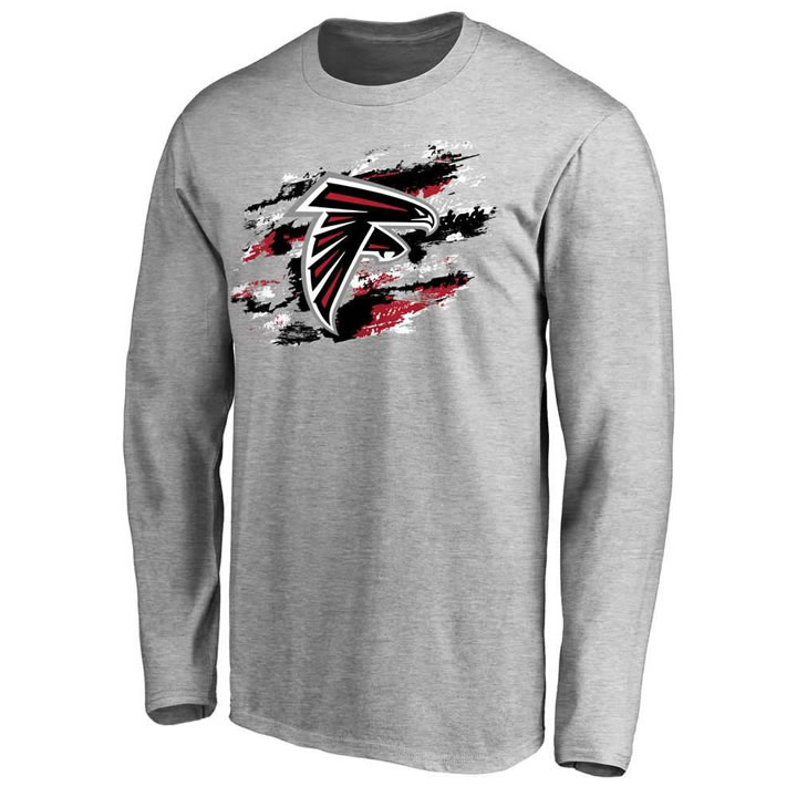 Men's Atlanta Falcons Pro Line Ash True Colors Long Sleeve T-Shirt 90Hou