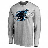 Men's Carolina Panthers NFL Pro Line Ash True Colors Long Sleeve T-Shirt 90Hou,baseball caps,new era cap wholesale,wholesale hats