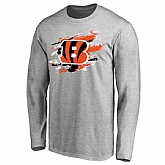 Men's Cincinnati Bengals NFL Pro Line Ash True Colors Long Sleeve T-Shirt 90Hou,baseball caps,new era cap wholesale,wholesale hats