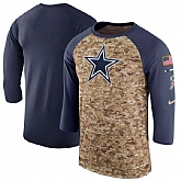 Men's Dallas Cowboys Nike Camo Navy Salute to Service Sideline Legend Performance Three-Quarter Sleeve T-Shirt 90Hou,baseball caps,new era cap wholesale,wholesale hats
