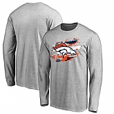 Men's Denver Broncos NFL Pro Line by Fanatics Branded Heathered Gray True Colors Long Sleeve T-Shirt 90Hou,baseball caps,new era cap wholesale,wholesale hats