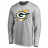 Men's Green Bay Packers NFL Pro Line Ash True Colors Long Sleeve T-Shirt 90Hou,baseball caps,new era cap wholesale,wholesale hats