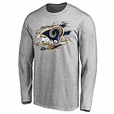 Men's Los Angeles Rams NFL Pro Line Ash True Colors Long Sleeve T-Shirt 90Hou,baseball caps,new era cap wholesale,wholesale hats