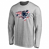 Men's New England Patriots NFL Pro Line Ash True Colors Long Sleeve T-Shirt 90Hou,baseball caps,new era cap wholesale,wholesale hats