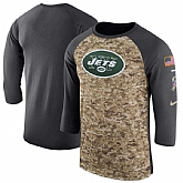 Men's New York Jets Nike Camo Anthracite Salute to Service Sideline Legend Performance Three-Quarter Sleeve T-Shirt 90Hou,baseball caps,new era cap wholesale,wholesale hats