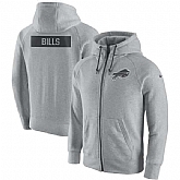Men's Nike Buffalo Bills Nike Ash Gridiron Gray 2.0 Full Zip Hoodie 90Hou,baseball caps,new era cap wholesale,wholesale hats