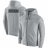 Men's Nike Cincinnati Bengals Nike Ash Gridiron Gray 2.0 Full Zip Hoodie 90Hou,baseball caps,new era cap wholesale,wholesale hats