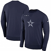 Men's Nike Dallas Cowboys Nike Navy Sideline Team Logo Performance Sweatshirt 90Hou,baseball caps,new era cap wholesale,wholesale hats